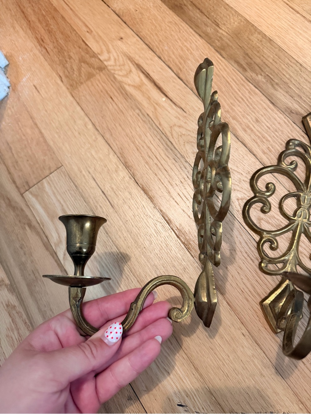 Vintage Brass Wall Sconce Candle Holder Victorian - Picture 3 of 4